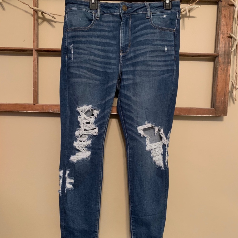 American eagle next level stretch distressed jeans